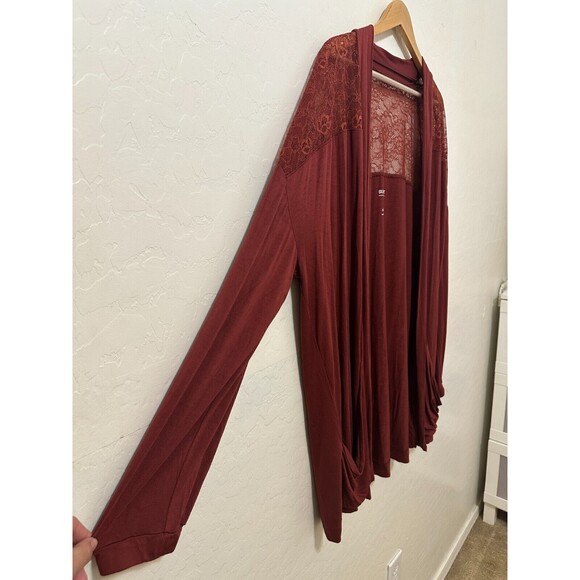 Torrid Womans Knit Open Front Lace Cardigan Size 2X Boho Western Beachy Floral - Picture 6 of 13